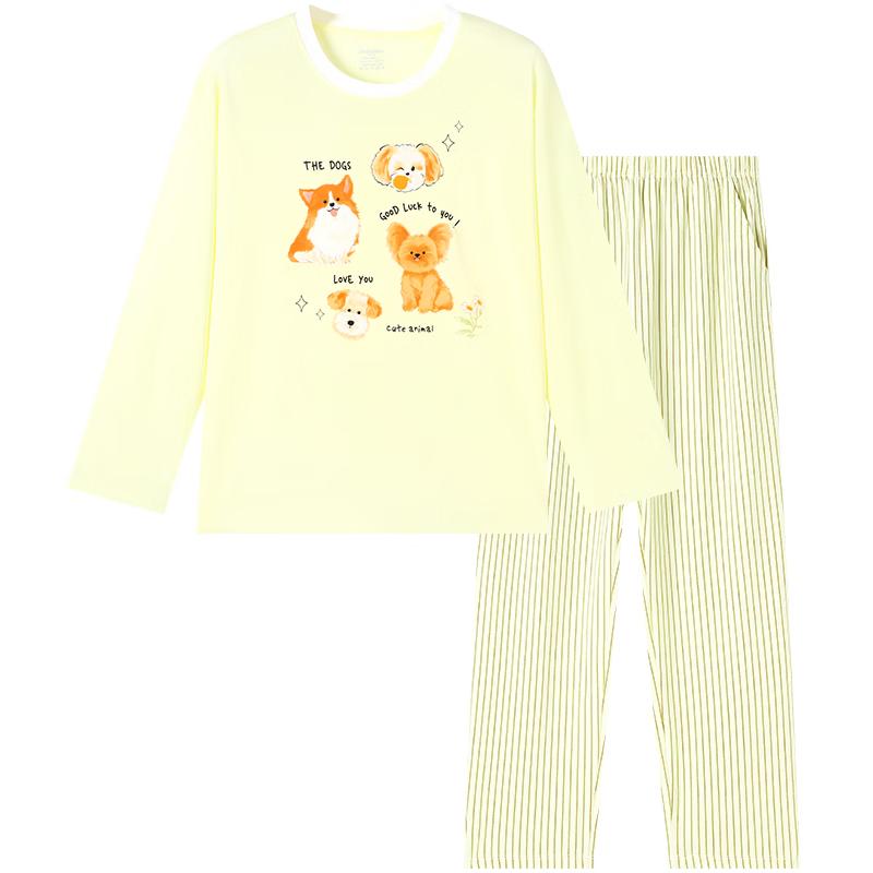 

Jiusuiban Girl s Lightweight Cooling Long Sleeve Pajama Set 160