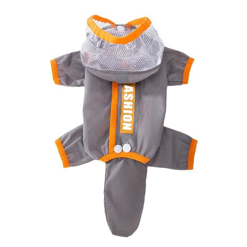 Colorblocked Breathable Dog Raincoat Pulled Full Body Coverage Waterproof Dogs Coats with Hat Reflective Pets Accessories