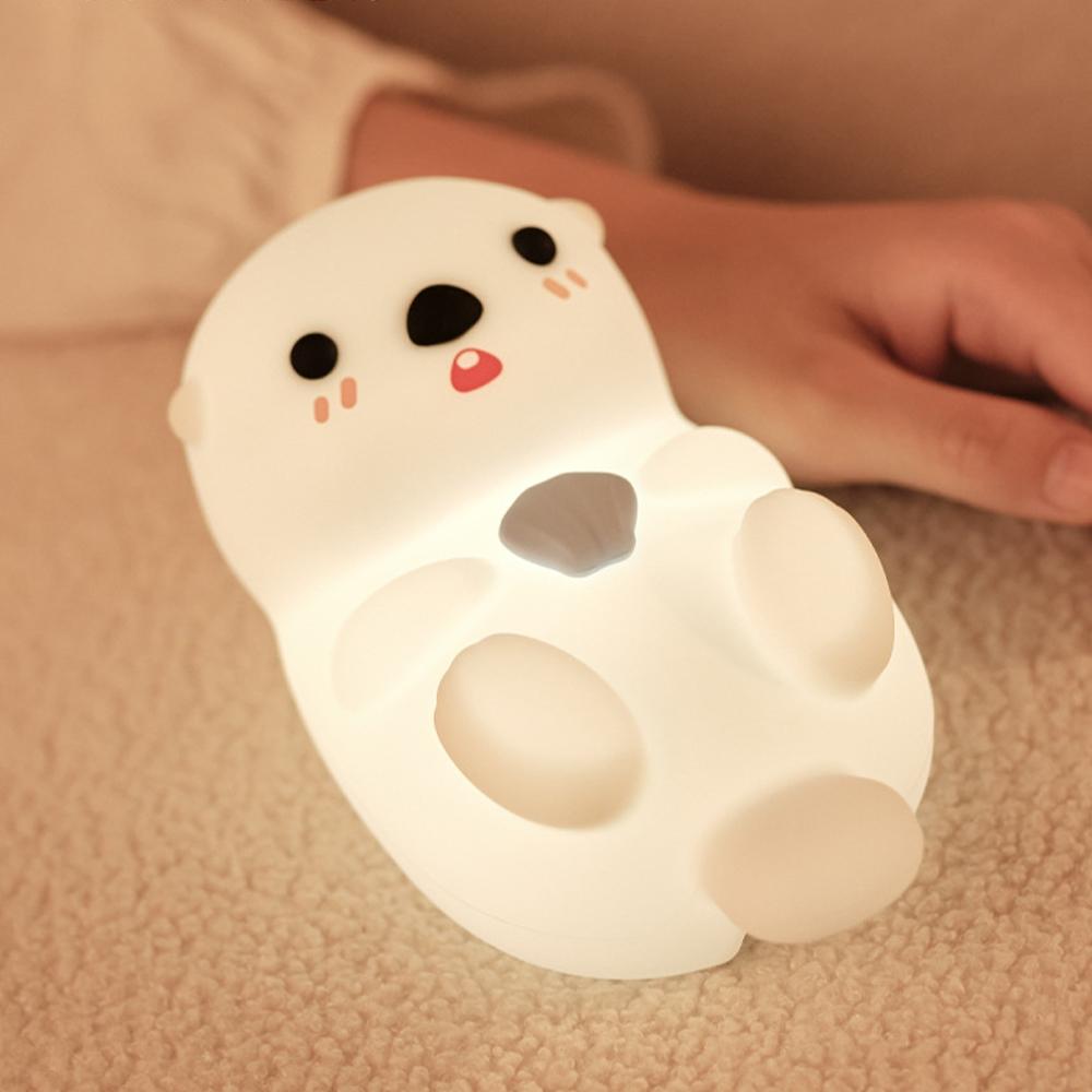 Cute Duck Capybara Night Light for Kids Animal Silicone Nursery Night Lamp Touch Control Nightlight Rechargeable Beside Lamp