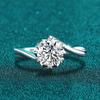 0.5ct-2ct Moissanite Ring Lab Diamond Ring for Women S925 Silver Snowflake Engagement Wedding Band Jewelry Certified