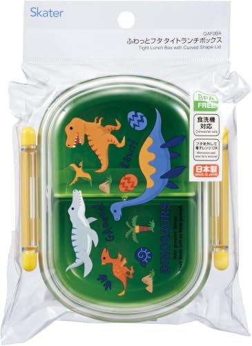 Skater Children's Bento Box, Fluffy Lunch Box, 1 Tier, 360ml, Made in Japan, Dishwasher Safe, Microwave Safe, Dinosaur Dinosaur 26 Boys QAF2BA-A