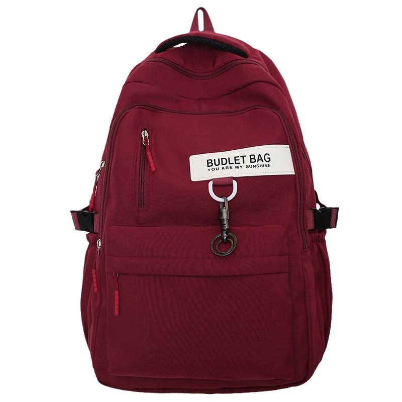 Schoolbags Elementary School Students Female College Students High School Students Junior High School Students Burgundy Backpack