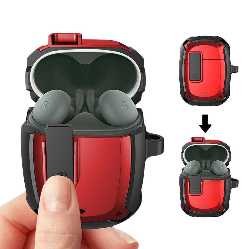 Portable Earphone Cases with Hook Switch Soft Headphone Case Cover Fall Proof Charging Box Holder for Google Pixel Buds A-Series