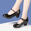 New leather professional square dance shoes dance shoes patent leather medium heel cheongsam model catwalk show high heels