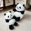 10/20/30cm Cute Spherical Panda Plush Toy Flipping Can Reveal Belly Emotional Support Panda Doll Growing Companion