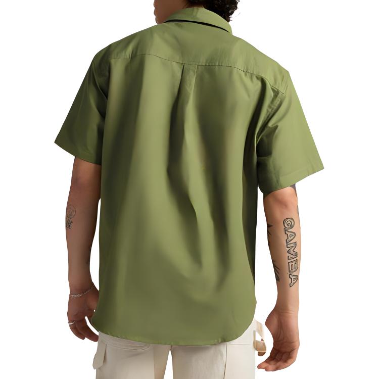Converse Shirts Men's Oil Green Polo Collar Moderate Other 10025290-A02