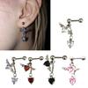 Heart Angel Wings Dangle Earrings Heart Zircon Drop Dangle Earrings Women Ear Cuff Charm Earring for Girl Valentine Gift