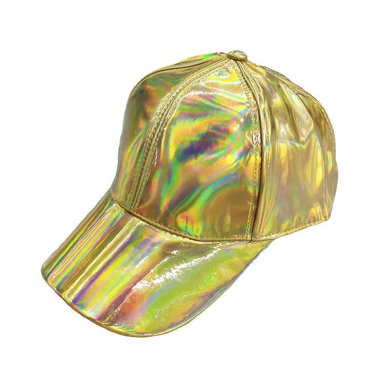 Trendige europäische & amerikanische Baseballkappe aus PU-Leder mit farbenfrohem Entenschnabel-Design - Große Krempe für warmen Sonnenschutz & schlankmachenden Effekt