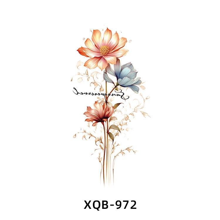 Realistic Half Arm Waterproof Temporary Tattoo Sticker - Black & White Animal Design for Men & Women