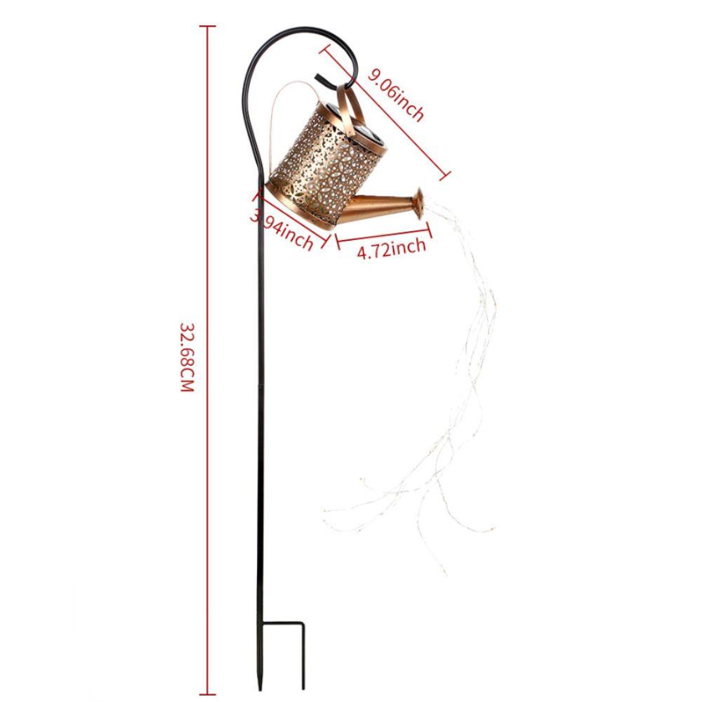 Waterproof Solar Garden Light Wrought Iron Solar Power Flowing Water Lamp Watering Can Design Artistic Look