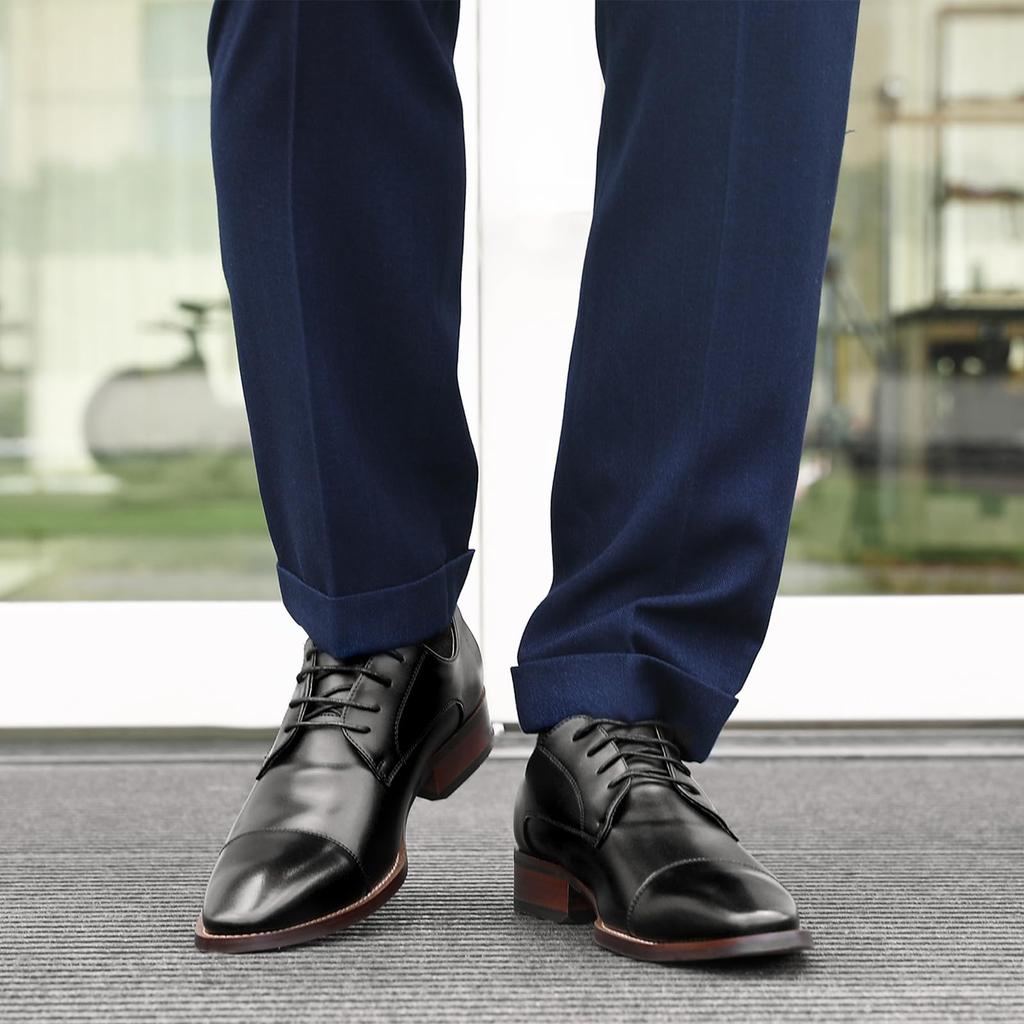 Foxsense Business Šaty Pravé Prémiové Velikost Pánské Boty, Kůže, Rovná špička, Křidélková špička, Lehké, Vodotěsné, Kůže, Formální, Černá, 27.0cm,