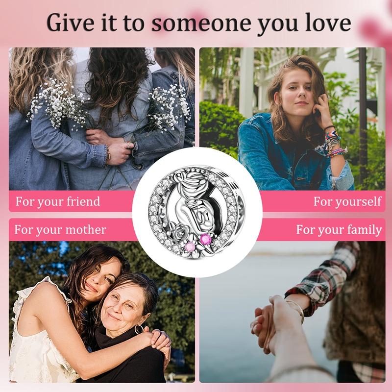 copper Mother and Son Bead Charms Love Charm Bead Charms Jewellery Compatible With Authentic Bracelets Ideal For Women Do It Yourself Gift Compatible