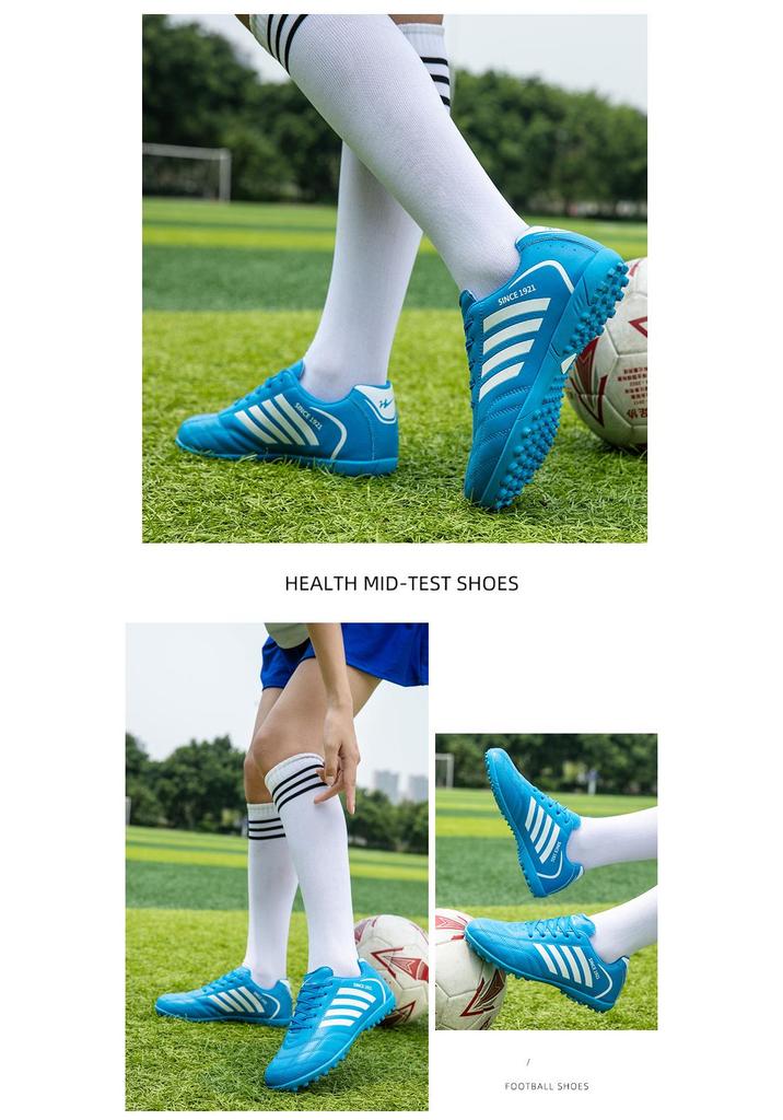 Double Star Professional Anti-Slip Football Kicking Shoes - Studded Breathable Training Model for Grass.