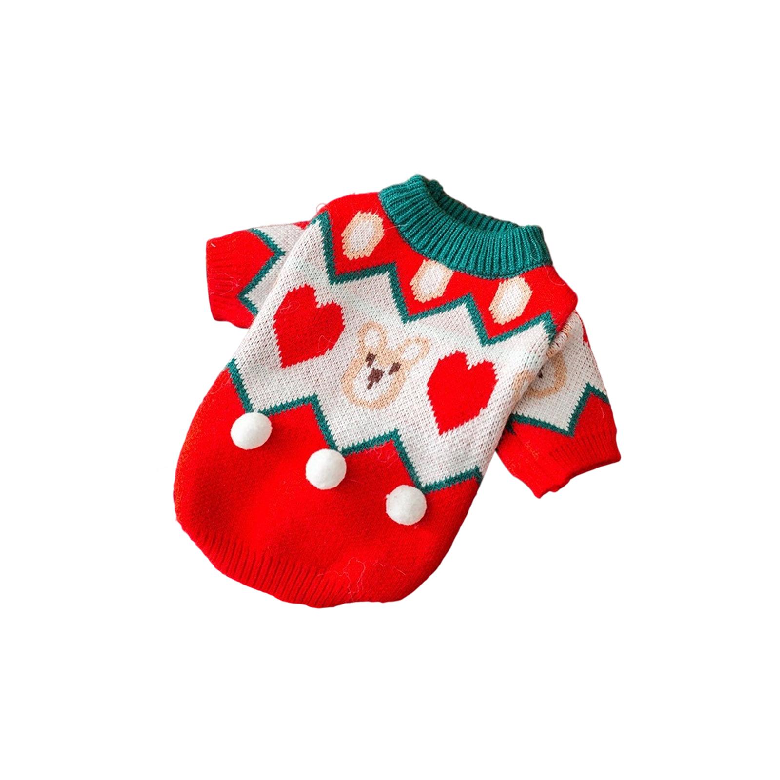 

Winter Dog Clothes Striped Faux Mink Warm Sweater Cats Clothes Small And Medium-sized Dog Pet Clothing XS червоний