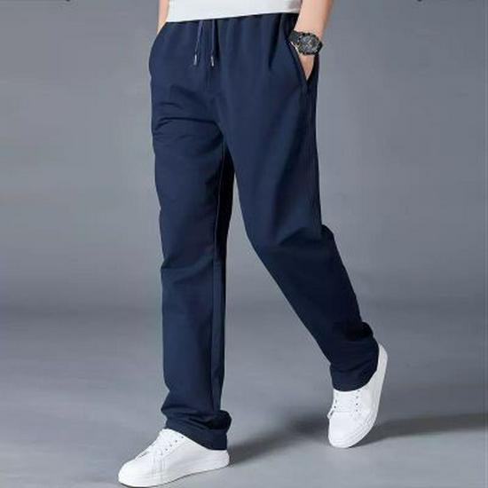 Men's Elastic Waist Straight Leg Plus Size Sports Pants