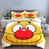 Cartoon Face Sticker Set Decoration Bedding Set with 1 Duvet Cover 2 Pillowcases Single Double King Queen Gift
