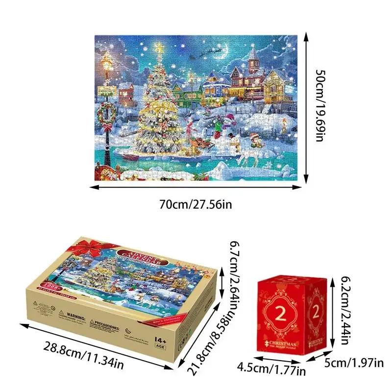 Christmas Puzzle Advent Calendar 24 Days Countdown To Christmas 1008 Pieces Jigsaw Puzzles Blind Gift Box Stocking Christmas Toy