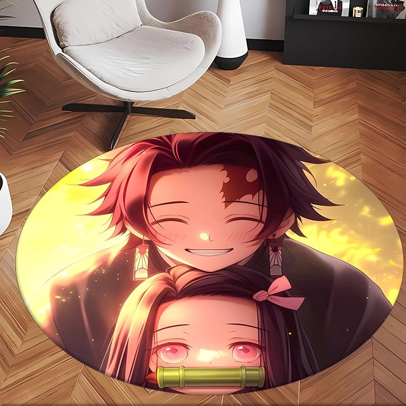 Nezuko (1) Round Office Rug Decorative Floor Rug for Office Bedroom Living Room and Home Space