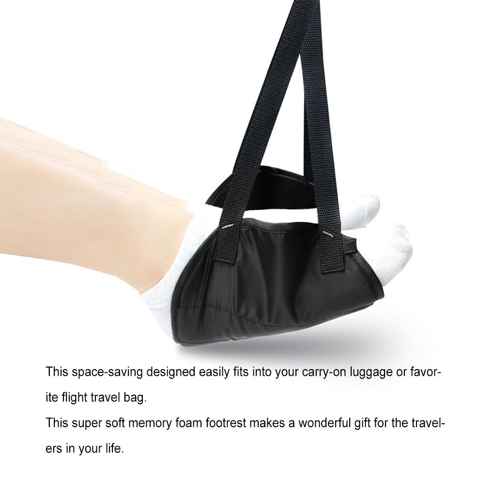 Foot Rest Travel Airplane Flight Leg Hanging Hammock Holder Foam Padded Comfortable Home Office Train Feet Swing