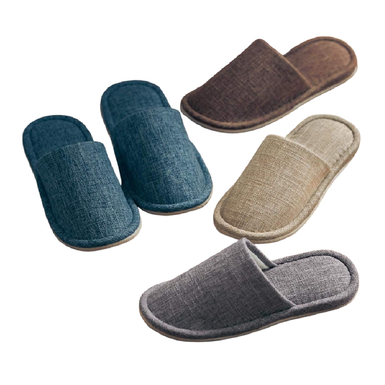 

Belle Maison Комнатный Моющийся Набор из для Мужчин и Идеально для Моющиеся Тапочки, 4, Базовый, Женщины, Гости, серый