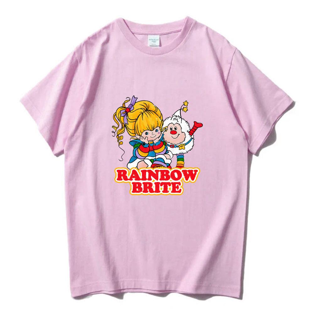 Rainbow Brite Tshirts Cartoon Print Cute Vintage Teeshirt For SpringSummer Pure Cotton Round Neck Women Tshirt Camisetas Tops