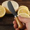 Black Stainless Steel Cheese Knife Set with Acacia Wood Handles & Western Cutlery - Self-Standing Cheese Knife, Fork & Spatula