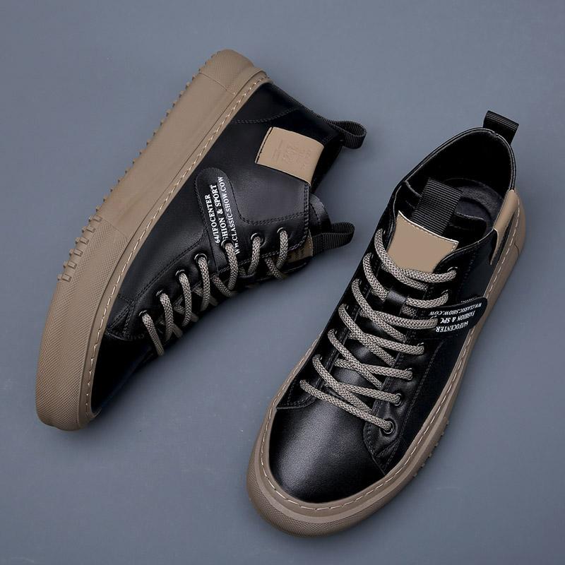High Top Mens Sneakers Fashion Men Casual Shoes Luxury Brand White Sneakers Tenis Ankle Boots Fashion Skate Shoes Men Breathable