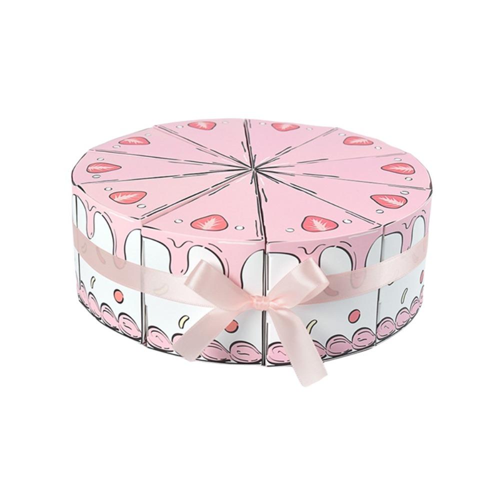 10PCS Paper Party Gift Packing Box DIY Candy Box Triangular Cake Shaped Gift Box Baby Shower розовый