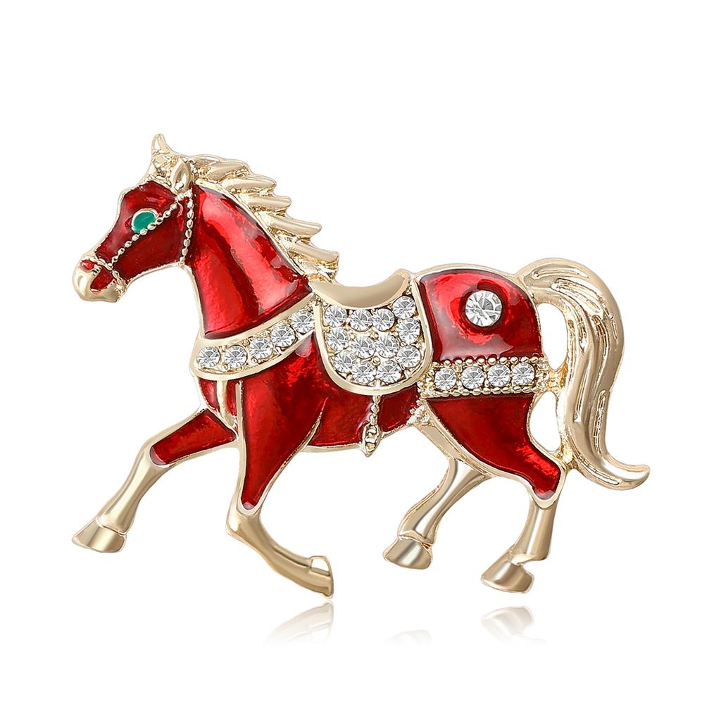 Classic Rhinestone Horse Brooches for Women Animal Lapel Pins Casual Party Accessories Gifts Friends