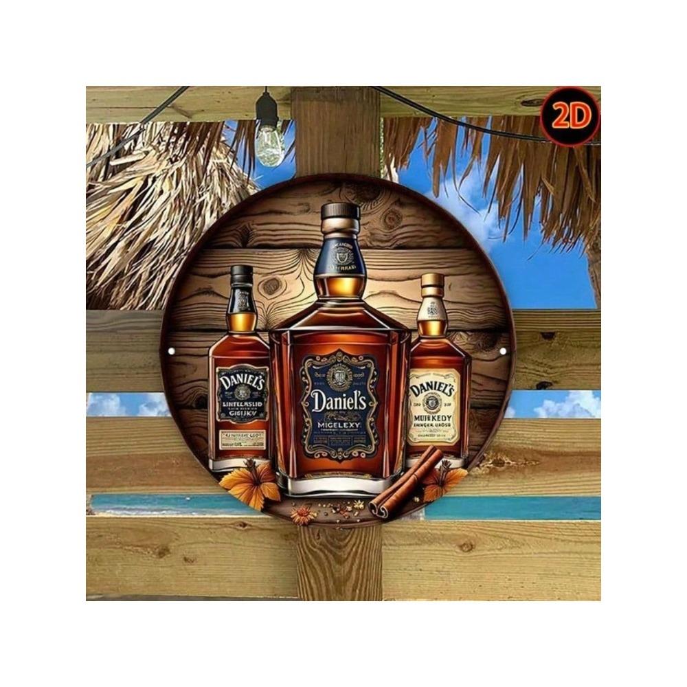 Vintage Metallwandkunst Poster Daniel Whiskey Bar Dekor 20x20cm