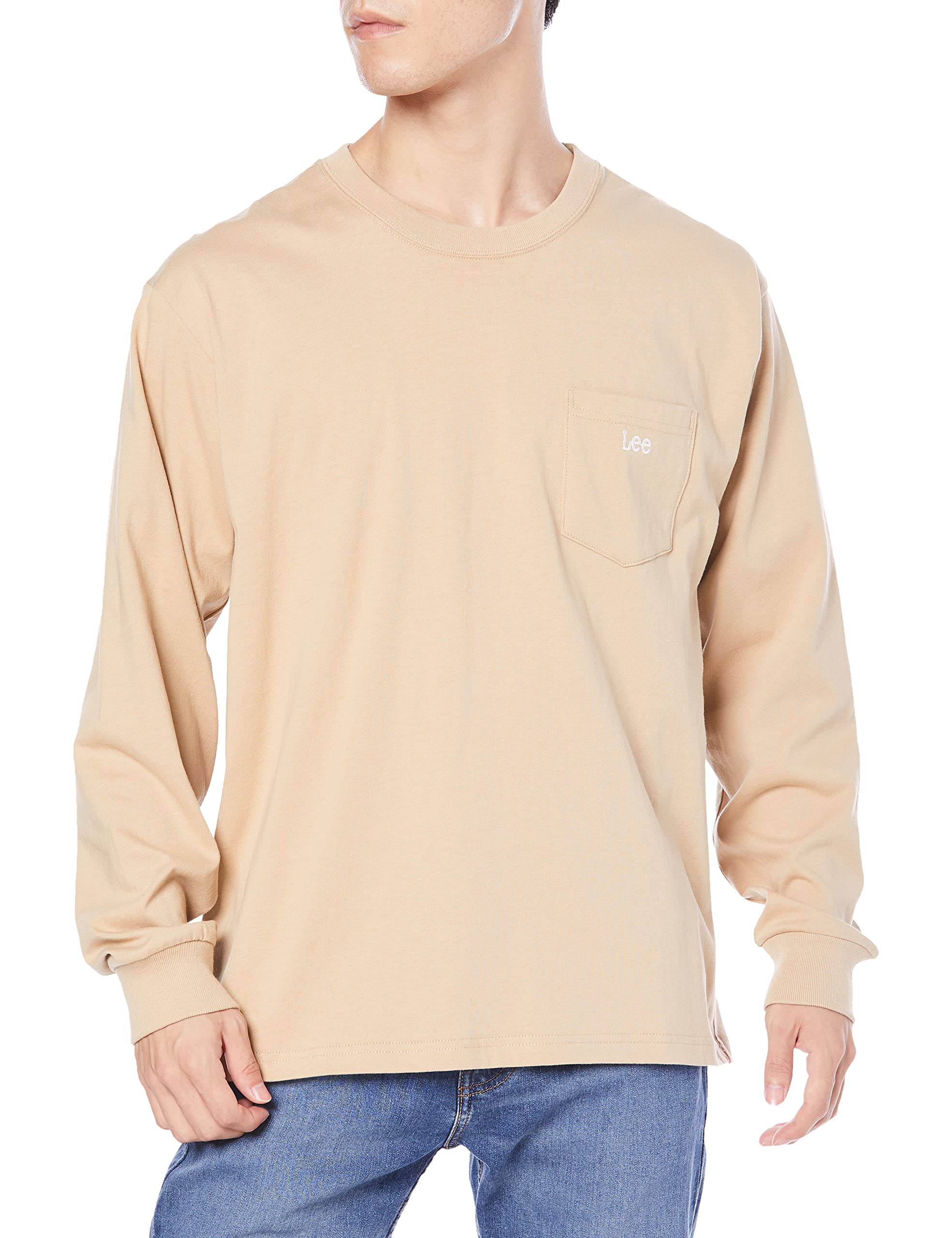 

Футболка Lee COMFORT POCKET TEE Medium с длинным рукавом, бежевая, бежевый