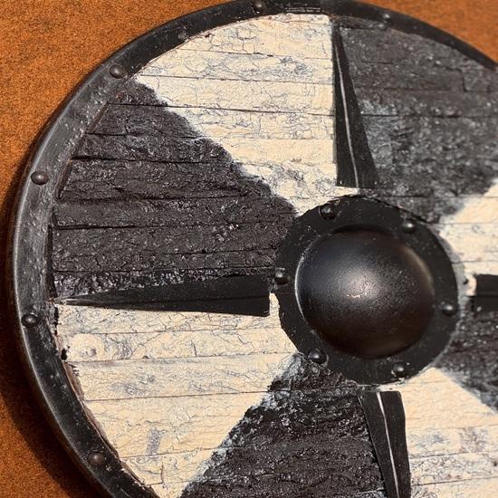 60.96 Cm Viking Bark Shield Authentic Handcrafted Battleworn Design, Perfect for Collectors Reenactments