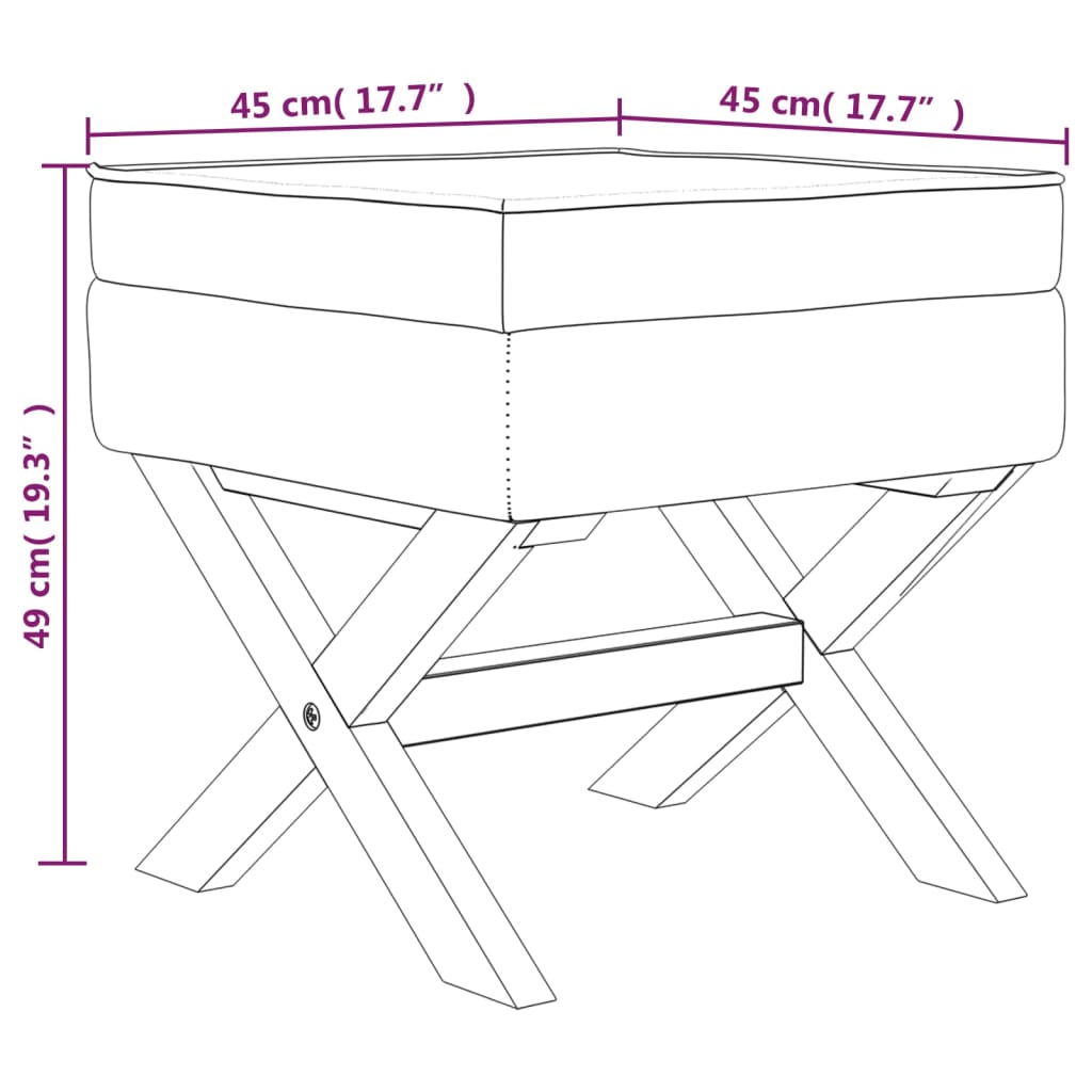 Storage Ottoman In Dark Grey 45 X 45 X 49 Cm Fabric
