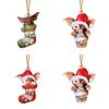 Frohe Weihnachten Gremlins Gizmo Acryl Weihnachtsmannmütze Anhänger Weihnachtsbaumschmuck