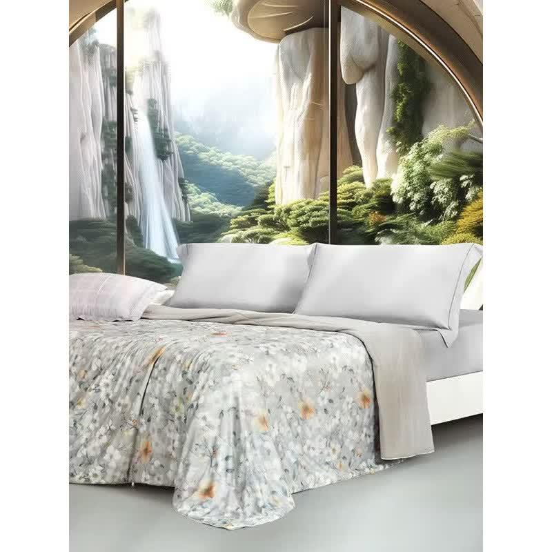 FUANNA 100% Mulberry Silk Antibacterial Summer Quilt