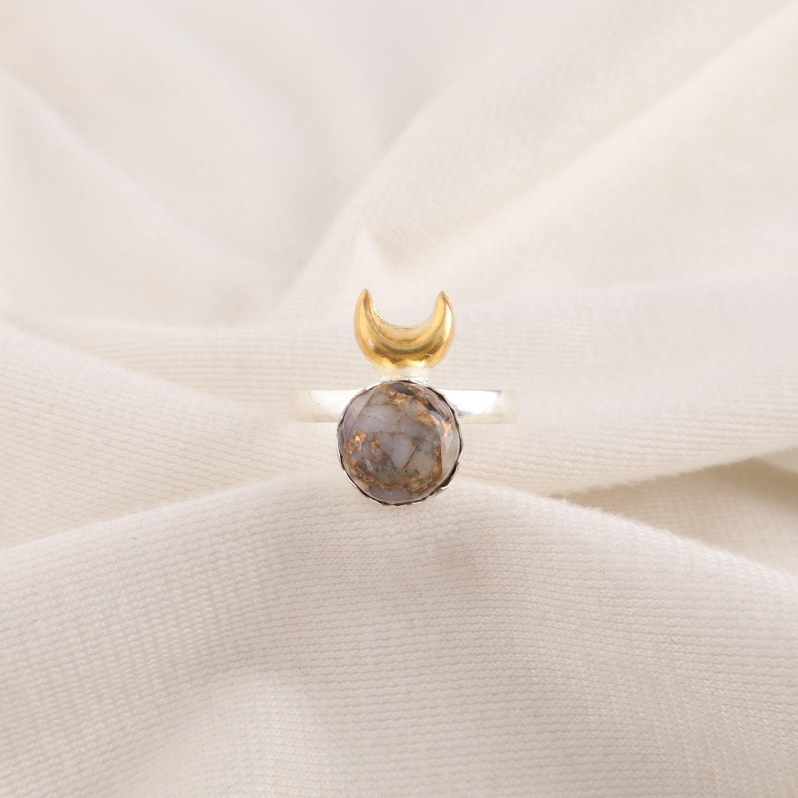 

Круглый розовый опал бирюзовый камень эффектное кольцо подарок на день рождения серебро 925 пробы RR-58-39 15