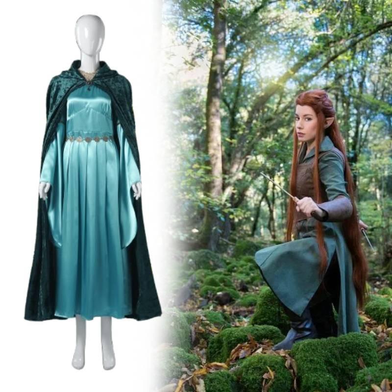Exquisite Blue Cosplay Dress Set For Elven Princesses Perfect For Fantasy Themed Events And Celebrations