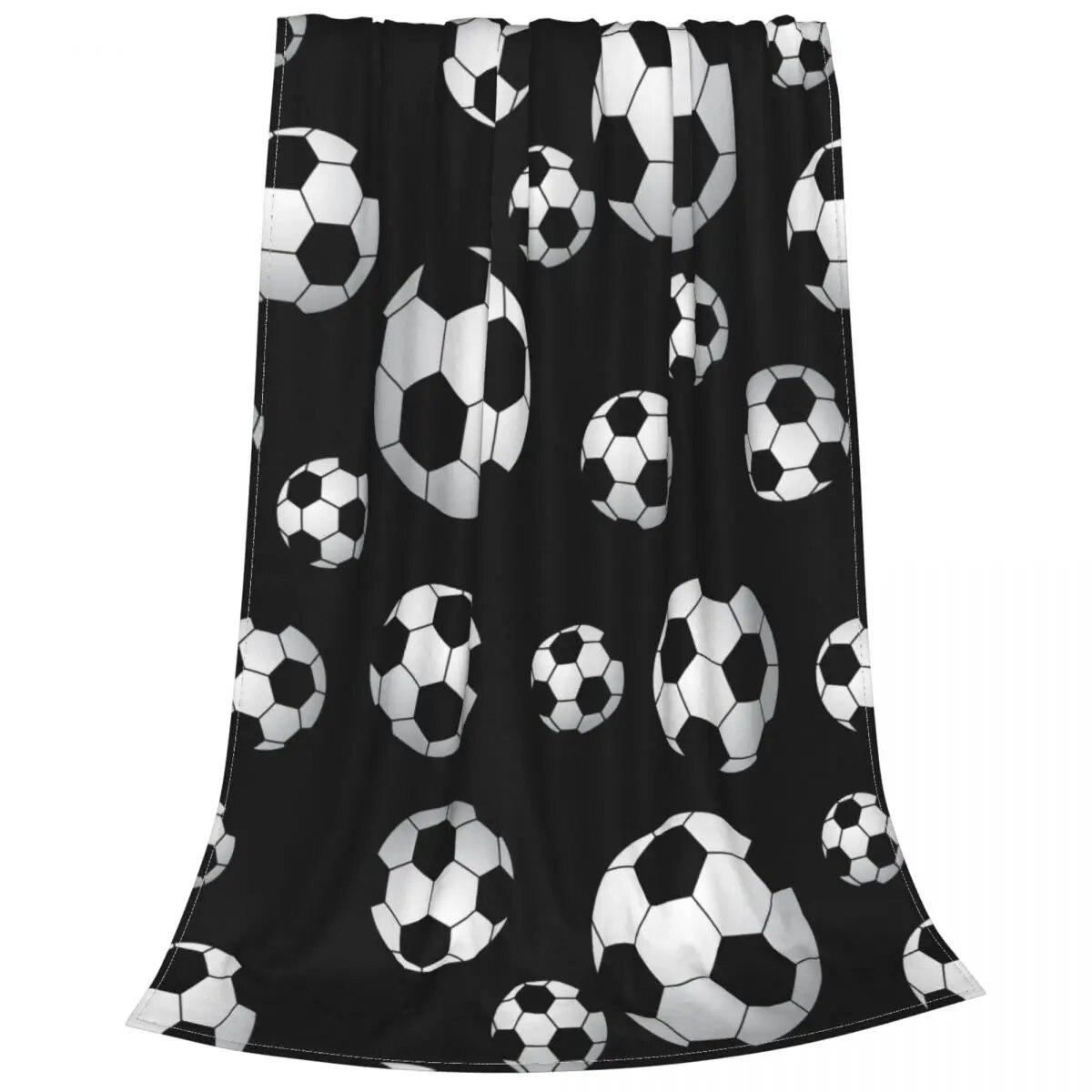 

Вязаное одеяло с футбольным узором, футбольные мячи, спортивные фланелевые одеяла для домашнего дивана, персонализированное ультра-мягкое теплое покрывало 125x100cm 50x40in