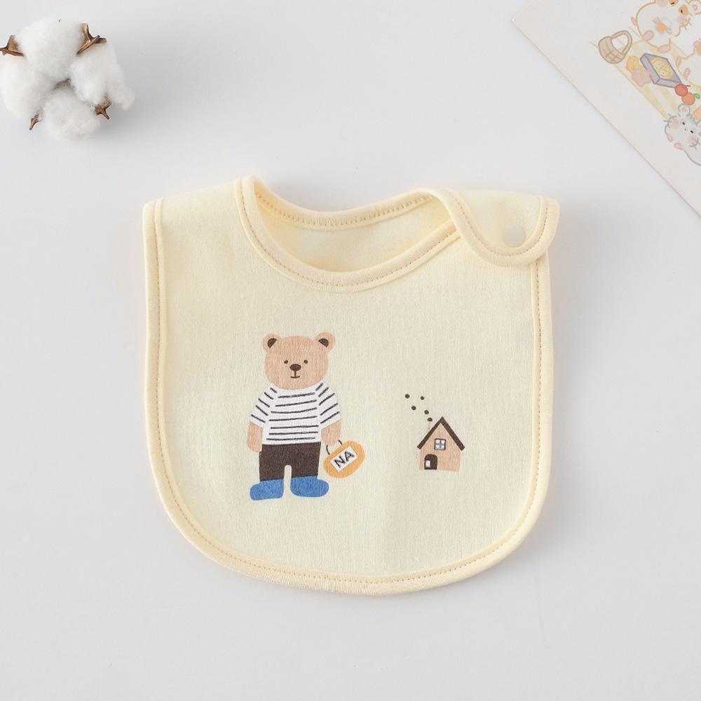 Korean-Style Cartoon Cotton Baby Bib – Waterproof, A-Class Saliva Towel