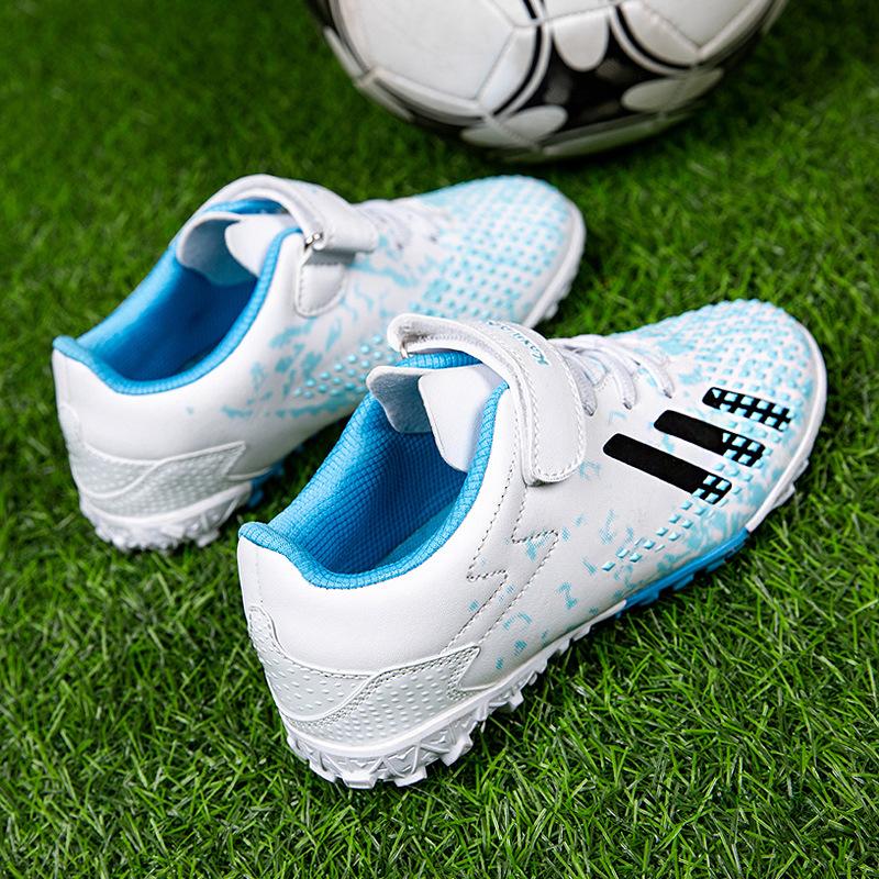 New Children's Football Shoes Teens Boys Girls Students Kids TF Shattered Nails Velcro Training