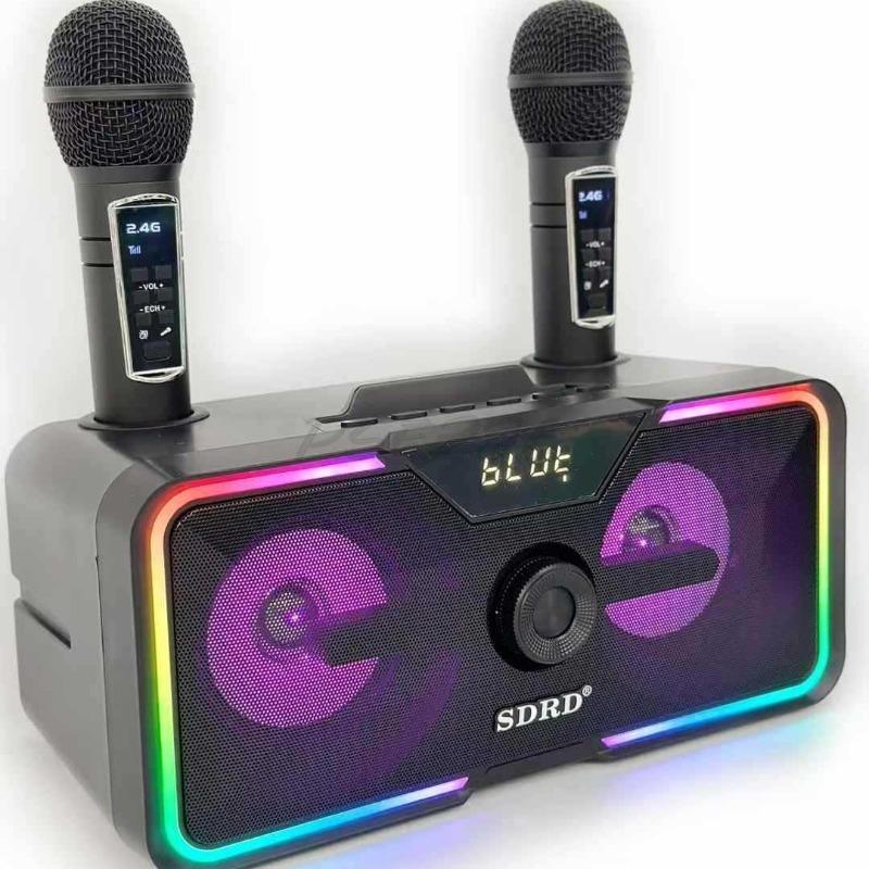 SD215 Bluetooth Speaker Wireless Microphone Home KTV Bluetooth Speaker Integrated Double Choral Microphone