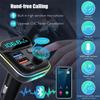 Rychlonabíječka do auta Bluetooth 5.0 FM vysílač PD Duální Přehrávač Hudby Typ-C Barevné Okolní MP3 Světlo Zásuvka Zapalovače USB