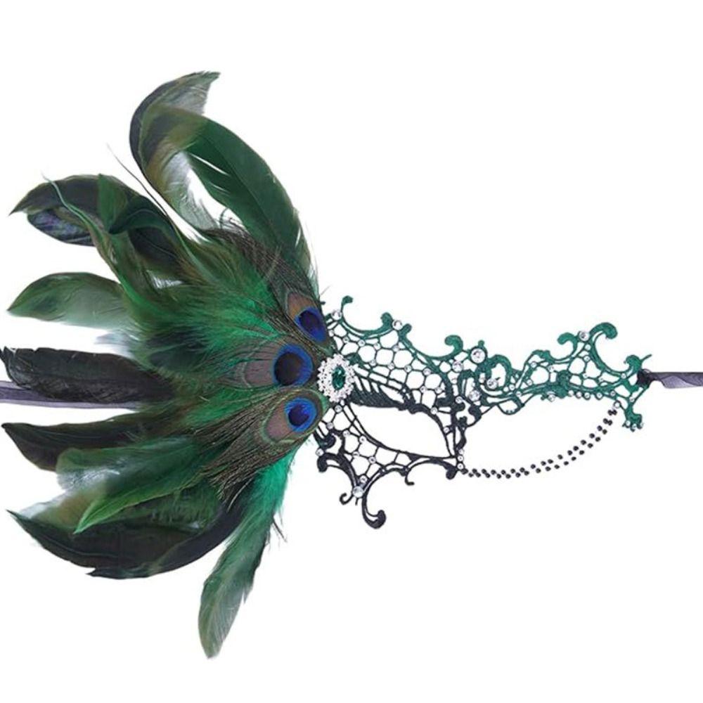 Gradient Color Half Face Mask Carnival Feather Masquerade Mask  Cosplay Festival Party