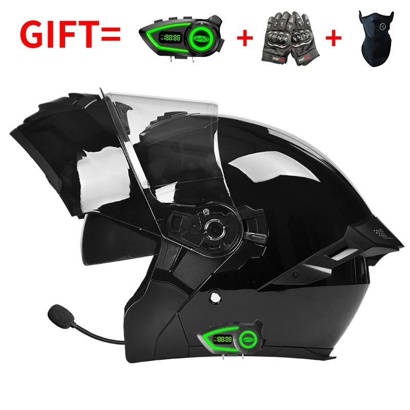 Bluetooth Motorcycle Full Face Helmet Men Women Flip-Up Design All Season ABS Safety With 3C Certification