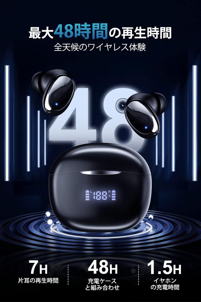 New Design Popular Bluetooth Wireless Bluetooth Bluetooth Japanese Voice Noise Fast Sound Touch Separate Left and LED Battery Low Latency [2025