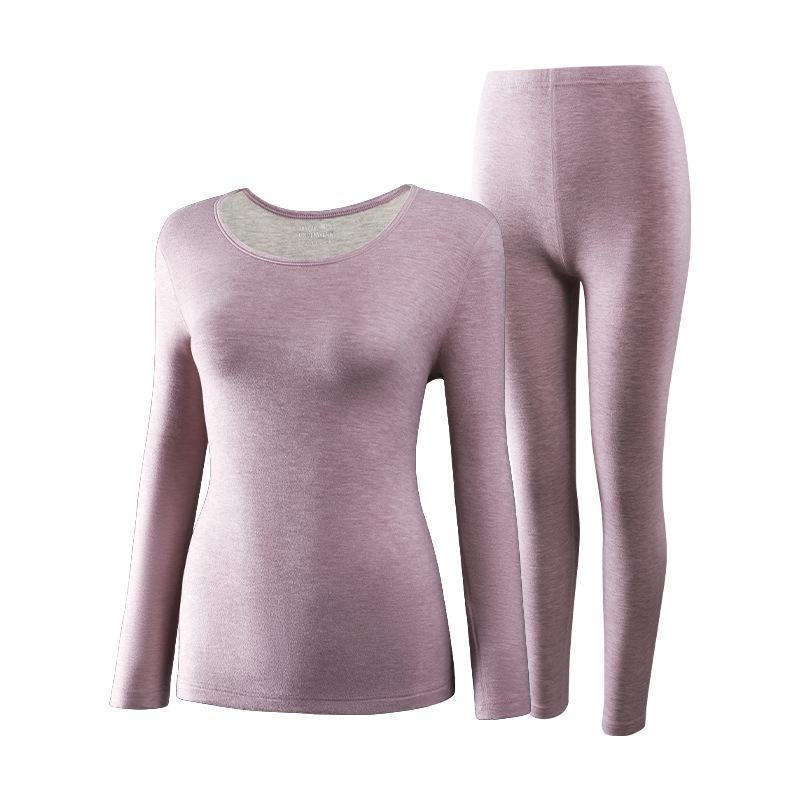 Autumn/Winter Seamless Wool Thermal Underwear Set for Men & Women: Thick Cashmere Silk for Added Warmth