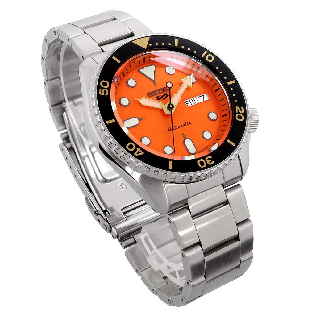 Seiko 5 Sports SKX Sports Style Automatic Mechanical Limited Seiko Five Orange Watch, Edition, Men's, Sports, SRPD59