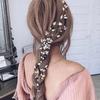 Vintage Bridal Leaf Pearls Vine Headband Wedding Bide Hair Bands Fashion Handmade Hairbands Tiara Woman Hair Accessories