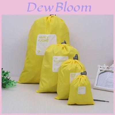 Nylon Travel Organizer Bags 4 Piece Sealable Cube Drawstring For Home Kitchen Storage