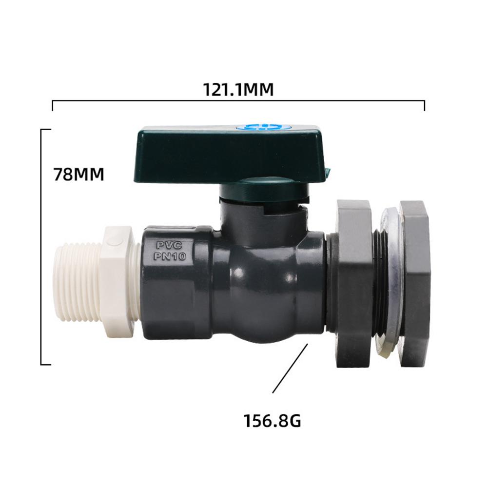 3/4 Inch Tap Bulkhead Screw Connection Valve PVC Rainwater Container Valve